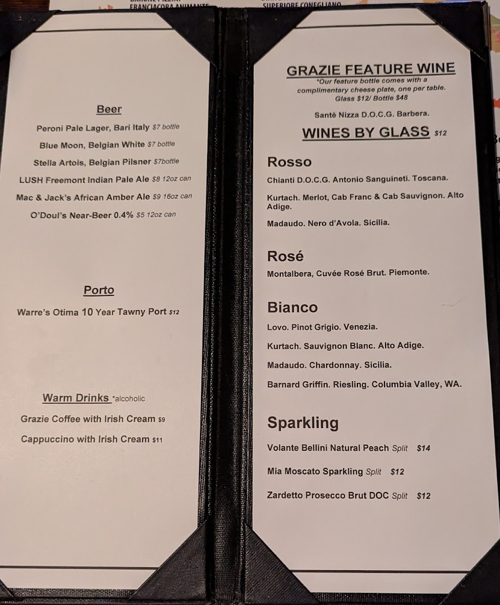 Menu Grazie Ristorante Italiano Southcenter-1