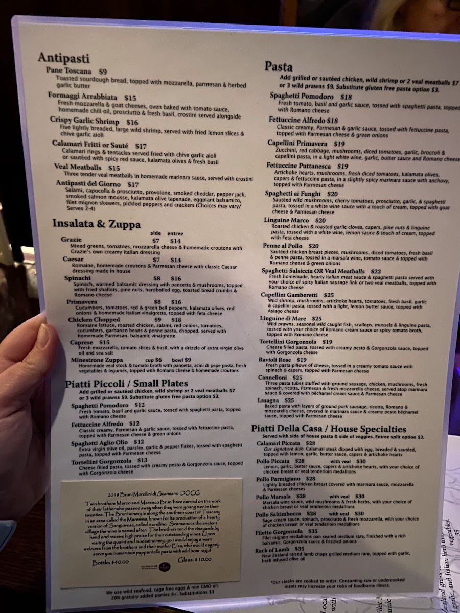 Menu Grazie Ristorante Italiano Southcenter-10