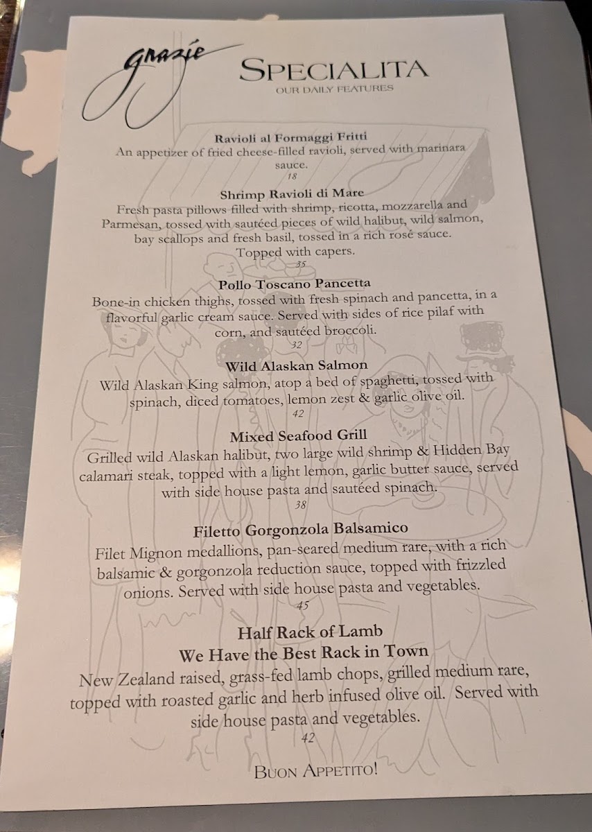 Menu Grazie Ristorante Italiano Southcenter-5
